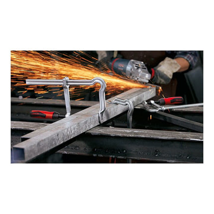 Zacisk śrubowy BESSEY OMEGA wykonany w całości ze stali Szerokość mocowania 400 mm Występ 120 mm ( 4000831475 )