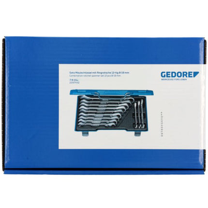 Zestaw kluczy płasko-oczkowych GEDORE 7 R-012 12-częściowy o szerokości 8-19 mm ( 4000821989 )