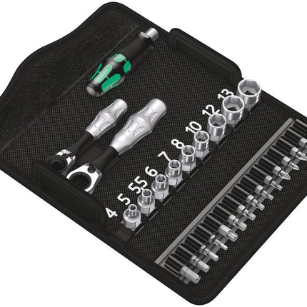 WERA socket spanner set KK Zyklop Mini 2 27-piece 1/4 ″ ( 4000829906 )