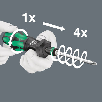 WERA Bithand holder 826 T Kraftform Turbo with quick-release chuck ( 4000829823 )