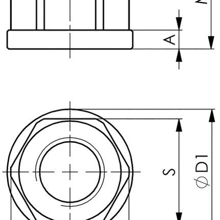AMF Tuerca hexagonal DIN 6331 M14 Anchura entre planos 21 mm ( 4000833411 )