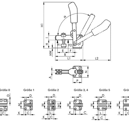 AMF Sauterelle de serrage verticale no. 6800 taille 6 ( 4000604350 )