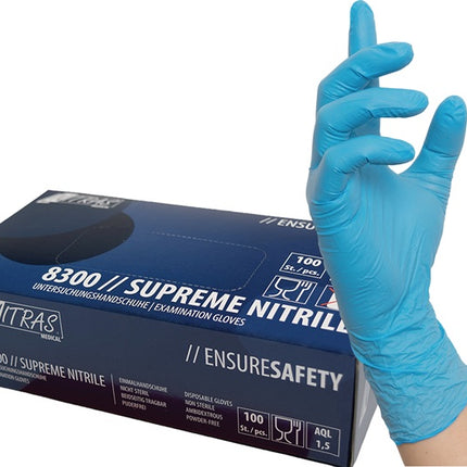 NITRAS Einweghandschuhe SUPREME NITRILE Größe M blau ( 8000236475 )