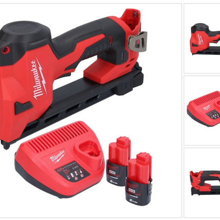 Milwaukee M12 BCST-202 cordless tacker 12 V 19 x 25.4 mm + 2x rechargeable battery 2.0 Ah + charger