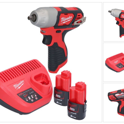 Milwaukee M12 BIW38-202 Clé à choc sans fil 12 V 135 Nm 3/8 + 2x batterie 2,0 Ah + chargeur