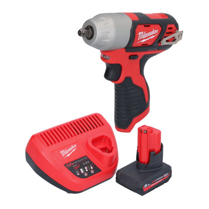 Milwaukee M12 BIW38-501 cordless impact wrench 12 V 135 Nm 3/8" + 1x rechargeable battery 5.0 Ah + charger