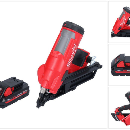 Clavadora a batería Milwaukee M18 FFN-301 18 V 50 - 90 mm sin escobillas + 1x batería 3,0 Ah - sin cargador