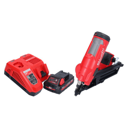 Clavadora a batería Milwaukee M18 FFN-301 18 V 50 - 90 mm sin escobillas + 1x batería 3,0 Ah + cargador