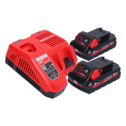 Clavadora a batería Milwaukee M18 FFN-302 18 V 50 - 90 mm sin escobillas + 2x baterías 3,0 Ah + cargador