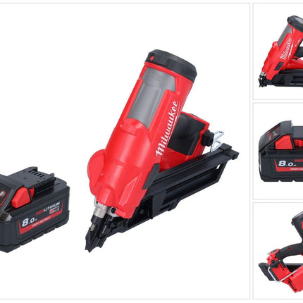 Milwaukee M18 FFN-801 gwoździarka akumulatorowa 18 V 50 - 90 mm bezszczotkowa + 1x akumulator 8,0 Ah - bez ładowarki