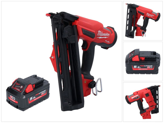 Milwaukee M18 FN16GA-551 Clavadora sin cable 18 V 32 - 64 mm sin escobillas + 1x batería 5,5 Ah - sin cargador