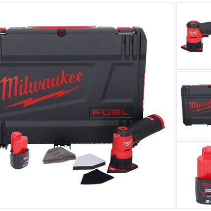 Amoladora puntual a batería Milwaukee M12 FDSS-201X 12 V 88,8 x 63,5 mm sin escobillas + 1x batería 2,0 Ah + caja HD - sin cargador