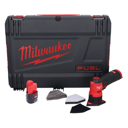 Amoladora puntual a batería Milwaukee M12 FDSS-201X 12 V 88,8 x 63,5 mm sin escobillas + 1x batería 2,0 Ah + caja HD - sin cargador