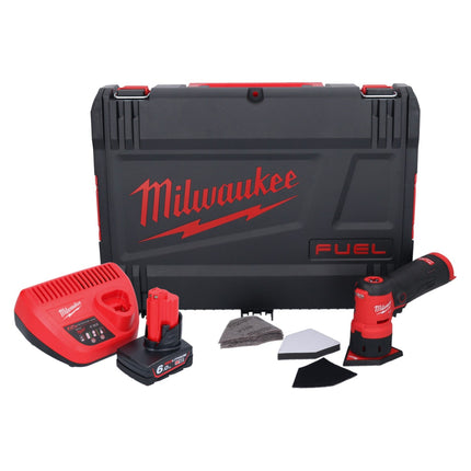 Amoladora puntual a batería Milwaukee M12 FDSS-601X 12 V 88,8 x 63,5 mm sin escobillas + 1x batería 6,0 Ah + cargador + caja HD