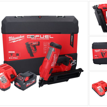 Clavadora a batería Milwaukee M18 FFN21-551C 18 V 50 - 90 mm sin escobillas + 1x batería 5,5 Ah + cargador + maletín