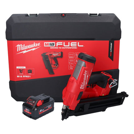 Clavadora a batería Milwaukee M18 FFN21-801C 18 V 50 - 90 mm sin escobillas + 1x batería 8,0 Ah + maletín - sin cargador