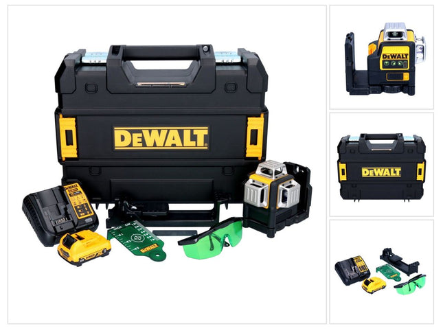 Dewalt DCE 089 D1G Laser multilinea a batteria 12 V 3x 360° verde + 1x batteria ricaricabile 2,0 Ah + caricatore + TSTAK