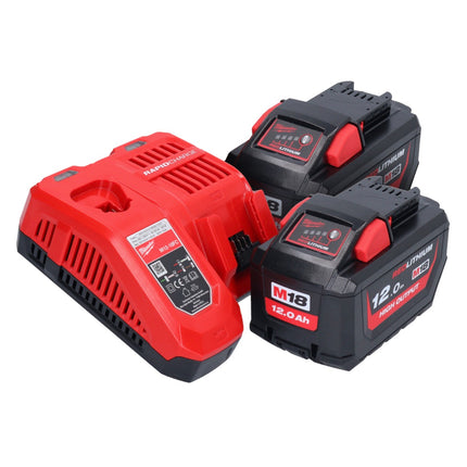 Amoladora angular a batería Milwaukee M18 ONEFLAG230XPDB-122C 18 V 230 mm (4933478783) sin escobillas + 2x batería 12 Ah + cargador + caja HD