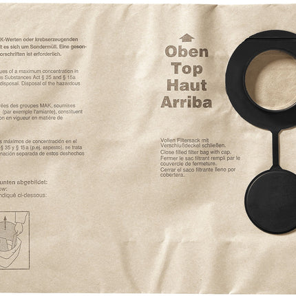 Festool FIS-SR 5/6 /5 Bolsa filtrante de dos capas 5 piezas ( 483143 ) para aspiradora SR 5 / SR 6