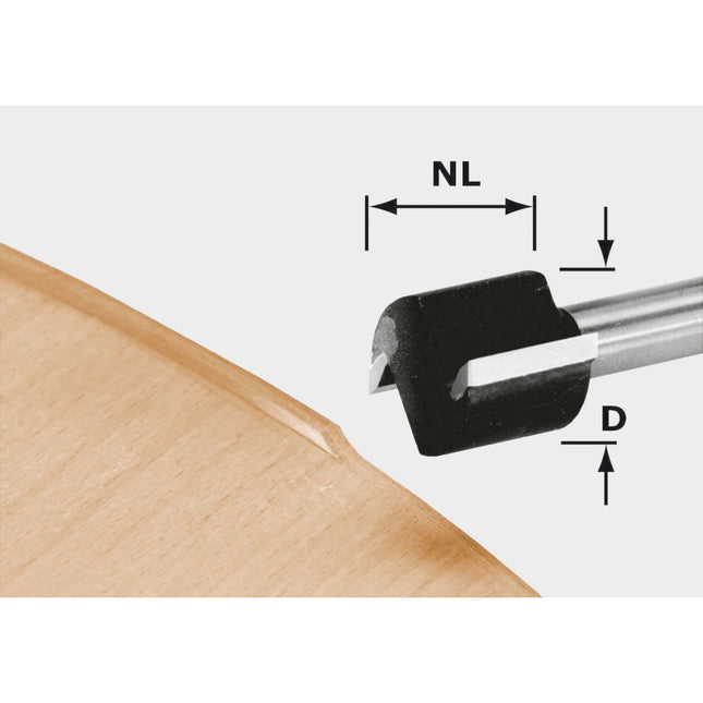 Festool HW D 19/16 S8 OFK 700 flush milling cutter 19 x 16 x 46 x 8 mm ( 491666 ) for router OF 1010, OF 1010 R, edge router OFK 700, MFK 700