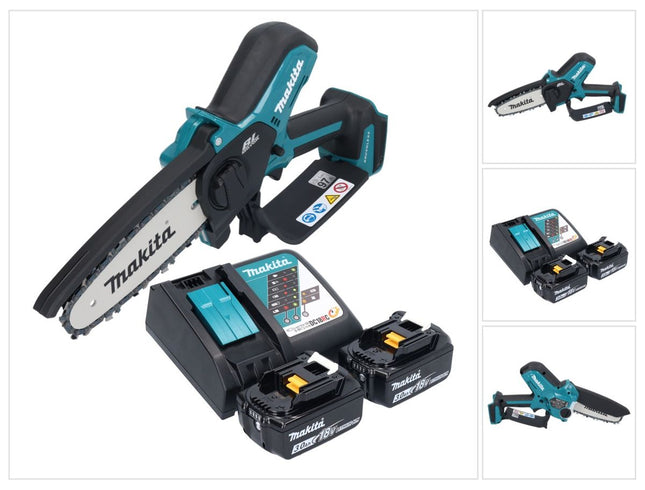 Makita DUC 150 RF201 Cordless chainsaw 18 V 15 cm brushless + 2x battery 3.0 Ah + charger
