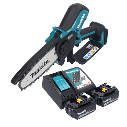 Makita DUC 150 RM201 Motosierra sin cable 18 V 15 cm sin escobillas + 2x batería 4,0 Ah + cargador