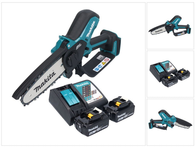 Makita DUC 150 RG201 Cordless chainsaw 18 V 15 cm brushless + 2x battery 6.0 Ah + charger