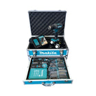 Makita DHP 482 RFX9 cordless impact drill 18 V 62 Nm + 2x rechargeable battery 3.0 Ah + charger + accessory set + case